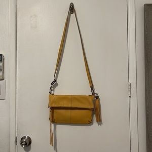 Lucky Brand Sunshine Yellow Del Rey Fold Over Flap Crossbody Bag